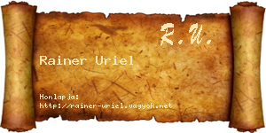 Rainer Uriel névjegykártya